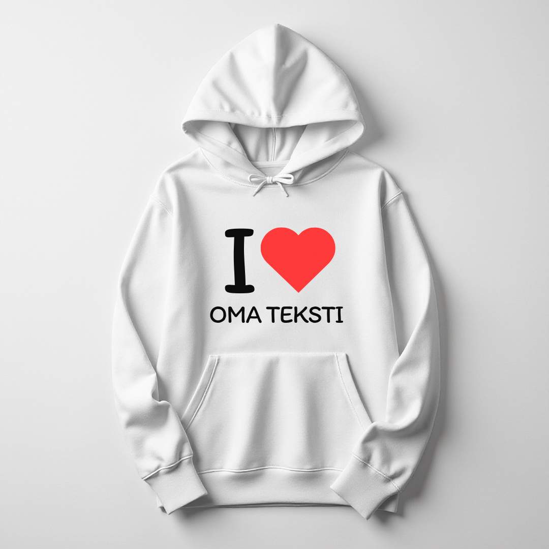 Huppari tekstillä - I Love X