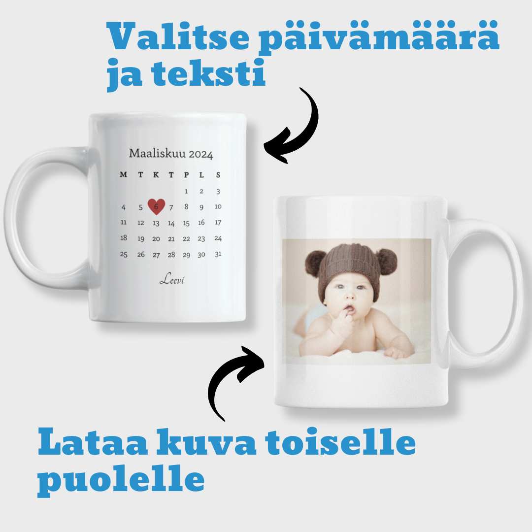 Muki - Omalla kuvalla ja päivämäärällä